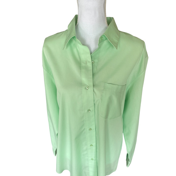 Foxcroft Light Green Button Down Shirt - Picture 1 of 12